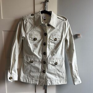 Cabi Kenya XS utility cargo jacket cream ivory off white coat